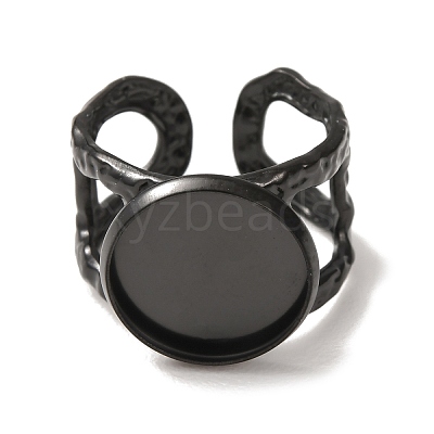 Hammered 304 Stainless Steel Cuff Ring Components SA-CBAC0DF-02D-EB-1