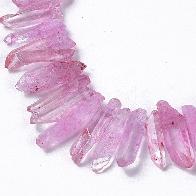 Natural Crackle Quartz Crystal Dyed Beads Strands G-I345-05E-1