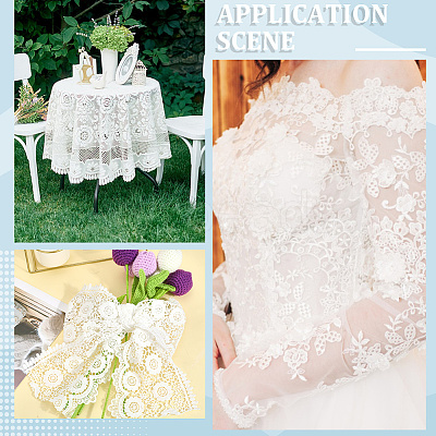 5Yards Milk Fiber Embroidery Flower Tassel Lace Ribbon OCOR-GF0004-69-1