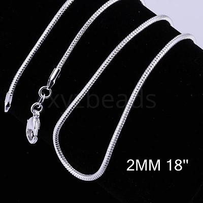 Brass Round Snake Chain Necklaces NJEW-BB10864-18-1