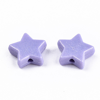 Spray Painted Acrylic Beads LS-X-MACR-T037-06B-1