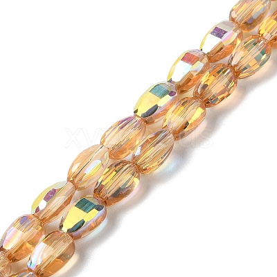 Transparent Electroplate Glass Beads Strands GLAA-Q099-F01-09-1