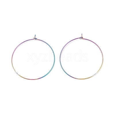 Ion Plating(IP) 316 Surgical Stainless Steel Hoop Earrings Findings STAS-F149-32M-B-1