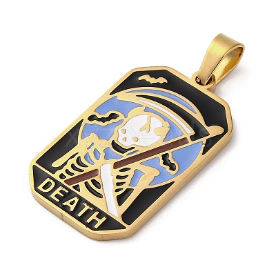 Ion Plating(IP) 304 Stainless Steel Enamel Pendants STAS-Q003-01G-019-1
