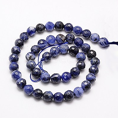 Natural Sodalite Beads Strands G-G542-8mm-28-1