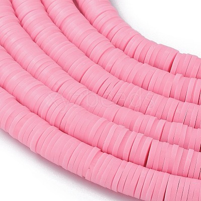 Flat Round Handmade Polymer Clay Beads CLAY-R067-6.0mm-28-1