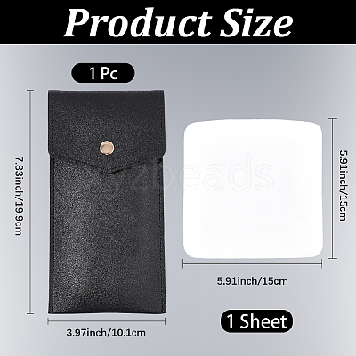 1Pc Rectangle PU Leather Eyeglass Cases AJEW-CN0007-01A-1