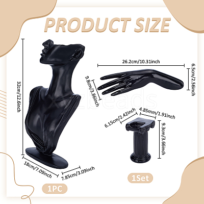 1Pc Woman Bust Shaped Resin Necklace Display Stands NDIS-UN0001-01B-1
