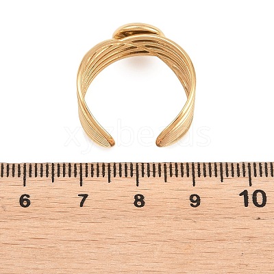 304 Stainless Steel Open Cuff Ring Components STAS-F366-06A-G-1