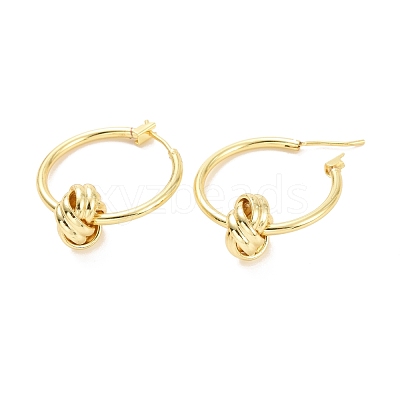 Brass Knot Hoop Earrings for Women X-EJEW-A072-19LG-1