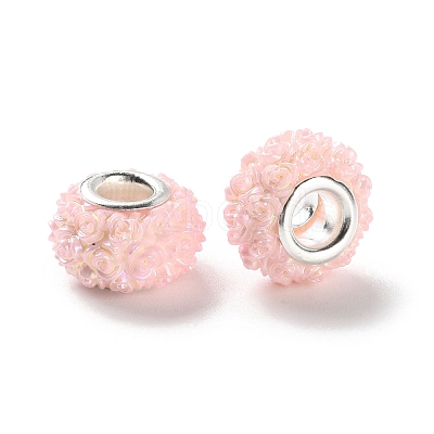 AB Color Resin Rose Flower European Beads RESI-M001-05D-1