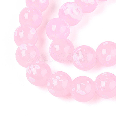 Baking Paint Glass Beads Strands DGLA-N015-10mm-02-1