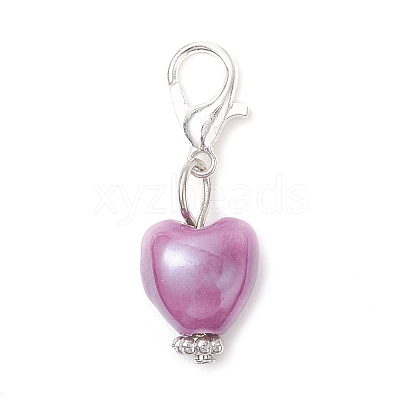 Pearlized Handmade Porcelain Pendant Decorations HJEW-JM03942-02-1