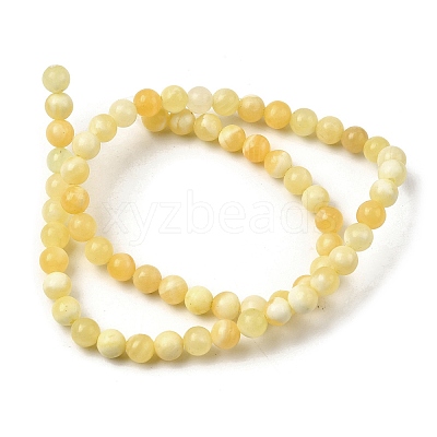 Natural Yellow Jade Beadd Strands X-G-A274-A01-6mm-1