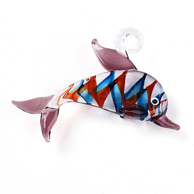 Handmade Lampwork Big Pendants LS-LAMP-T023-14B-1