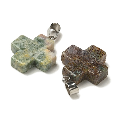 Natural Indian Agate Pendants G-Z067-06P-08-1