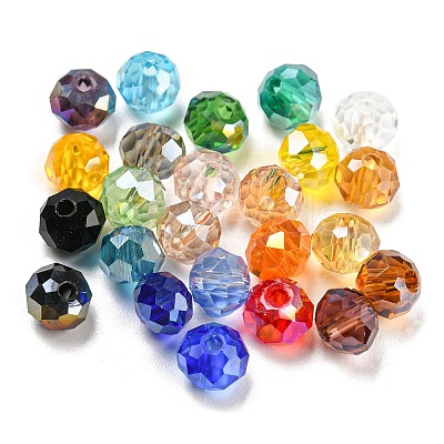 1008Pcs 24 Color Transparent Glass Bead GLAA-H026-03-1