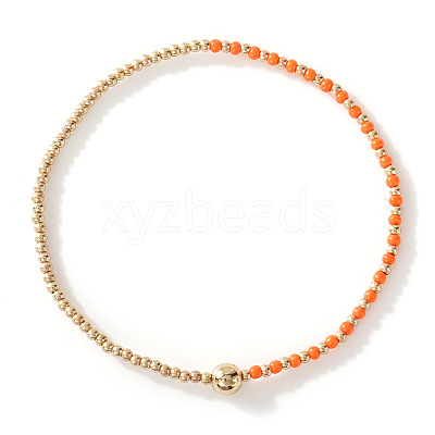 Glass Seed Beads & CCB Beads Stretch Bracelets TB4137-51-1