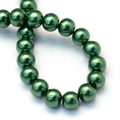 Baking Paint Pearlized Glass Pearl Round Bead Strands HY-Q330-8mm-71-1