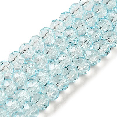 Transparent Baking Paint Glass Beads Strands DGLA-A034-T6mm-D06-1