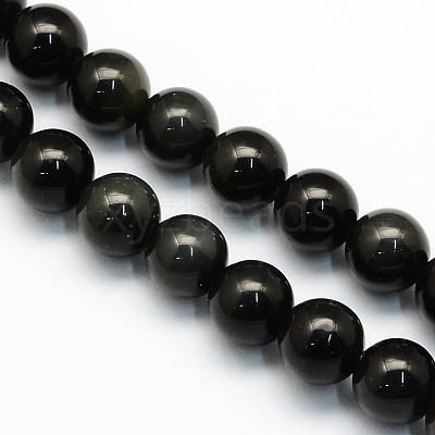 Natural Obsidian Round Beads Strands X-G-S156-6mm-1