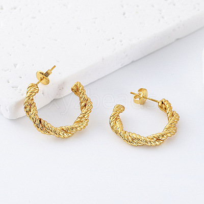 Twist 304 Stainless Steel Stud Earrings for Women OO0866-1