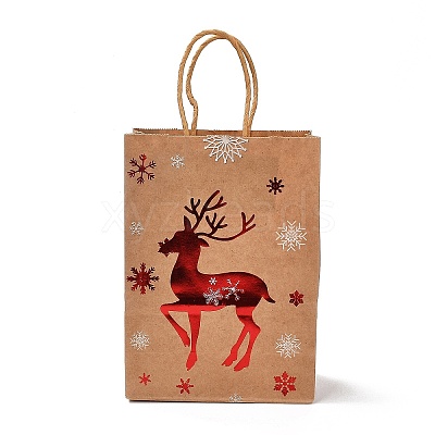 Christmas Theme Hot Stamping Rectangle Paper Bags X1-CARB-F011-02B-1
