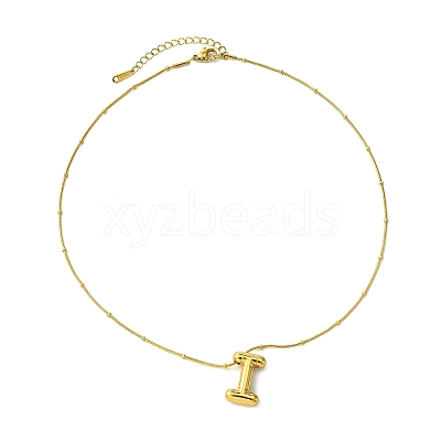 Ion Plating(IP) Initial Letter 304 Stainless Steel Pendant Necklace NJEW-R265-05G-I-1