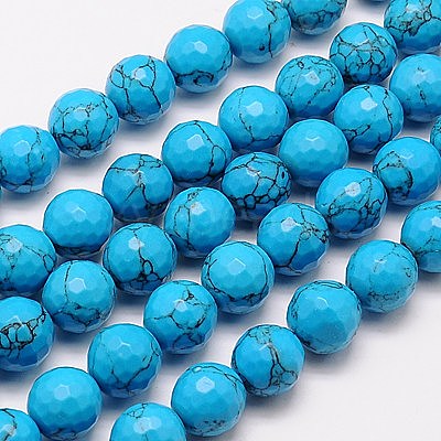 Synthetic Turquoise Beads Strands G-G542-8mm-29-1
