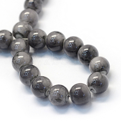 Baking Paint Glass Round Bead Strands X-DGLA-Q019-8mm-66-1