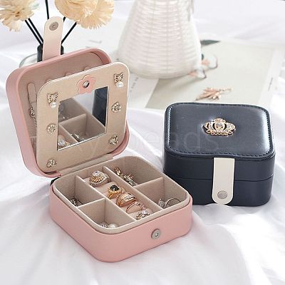 PU Imitation Leather Jewelry Organizer Box CON-P016-A01-1