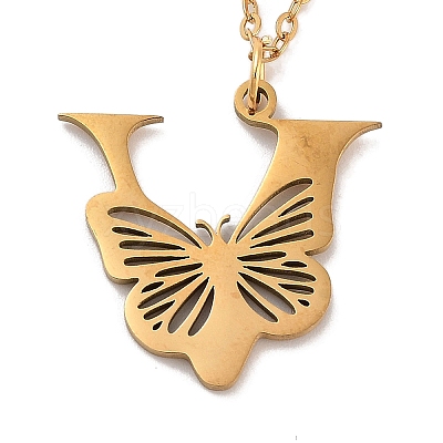 PVD Vacuum Plating 201 Stainless Steel Necklaces NJEW-R267-01V-G-1
