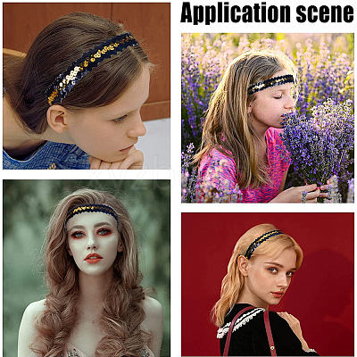 10Pcs Wide Stretch Sparkling Headband MRMJ-GF0001-45D-1