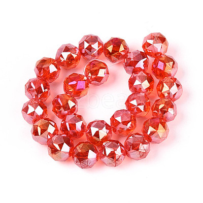 AB Color Plated Transparent Glass Round Beads Strands EGLA-T029-8mm-12T-11-1