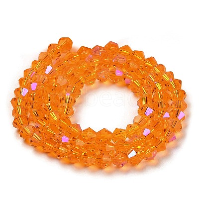 Transparent Electroplate Glass Beads Strands EGLA-A039-T4mm-L23-1