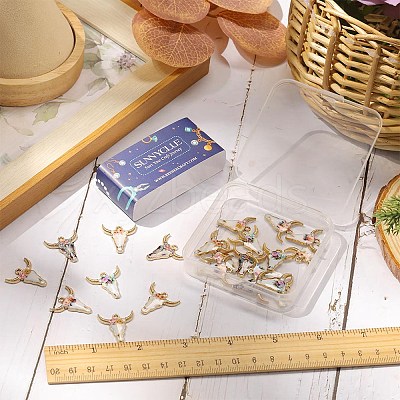 30Pcs 5 Colors Alloy Enamel Pendants ENAM-SC0003-85-1