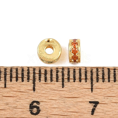 Brass Micro Pave Cubic Zirconia Beads KK-H533-01G-01-1