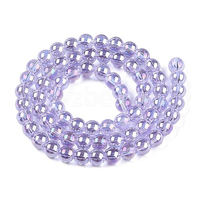 Electroplate Transparent Glass Beads Strands GLAA-T032-T6mm-AB01-1