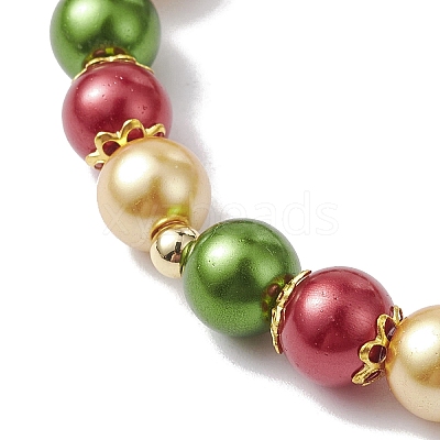 Glass Round Beaded Stretch Bracelets BJEW-JB10080-1