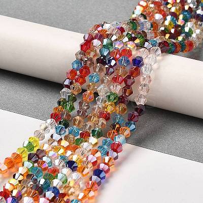 Transparent Electroplate Glass Beads Strands EGLA-A039-T4mm-B29-1