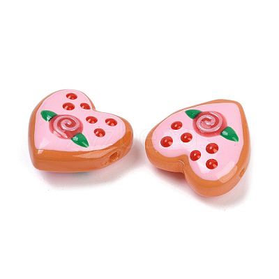 Handmade Heart Lampwork Beads Strands LAMP-P069-04B-06-1