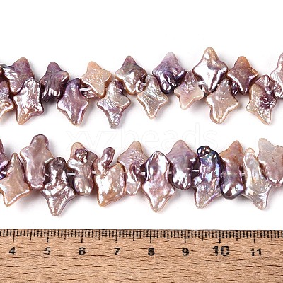 Natural Baroque Keshi Pearl Beads Strands PEAR-S022-02B-1