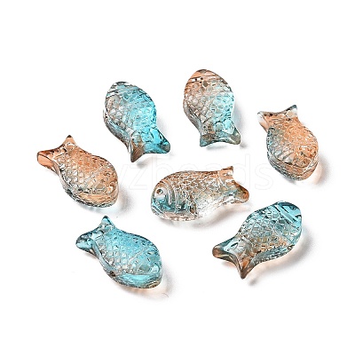 Transparent Spray Painted Glass Beads GLAA-I050-10D-1