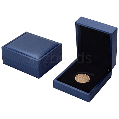 Rectangel PU Imitation Leather Coin Storage Boxes LS-CON-WH0086-102B-02-1