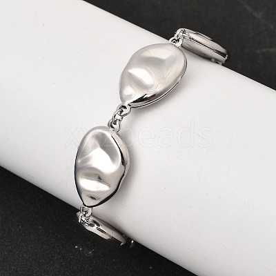 Textured 316L Surgical Stainless Steel Link Chain Bracelets for Women BJEW-D454-03P-1