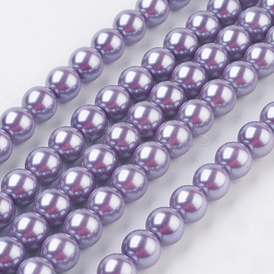 Eco-Friendly Dyed Glass Pearl Round Beads Strands HY-A002-10mm-RB056-1