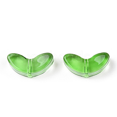 Spray Painted Transparent Glass Beads GLAA-T022-27A-1