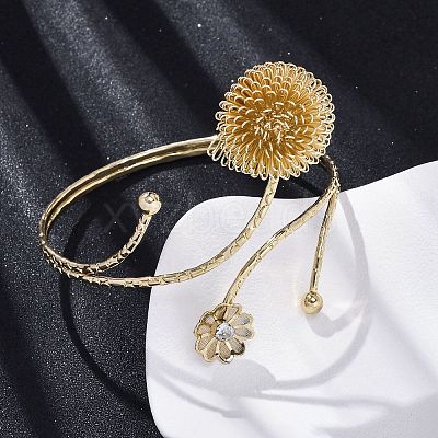 PincushionAlloy Arm Cuff Bangles for Girl Women LS-AJEW-A063-01B-G-1