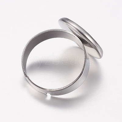 Tarnish Resistant Adjustable 304 Stainless Steel Finger Rings Components LS-A-STAS-F149-18P-D-1