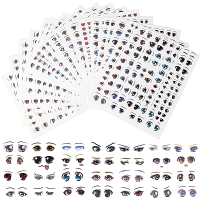 18 Sheets 18 Styles Eye Pattern Ceramics Clay Water Transfer Paper STIC-CP0001-18-1